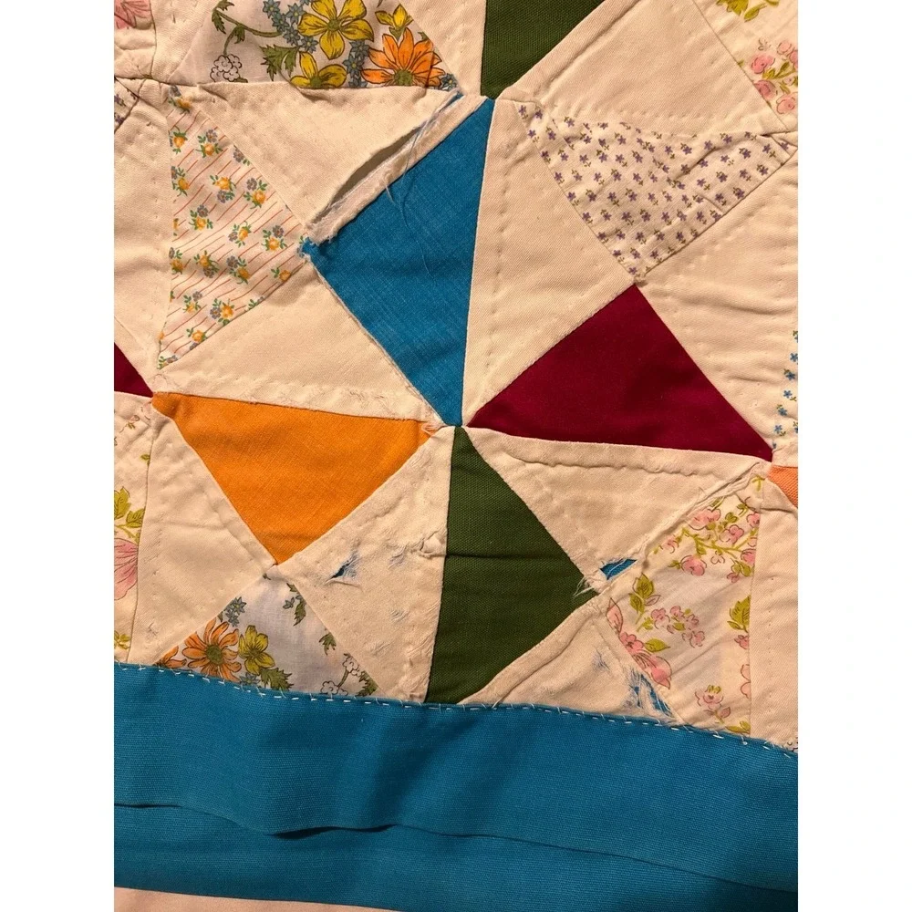 Handmade Triangle Quilt approximately 72